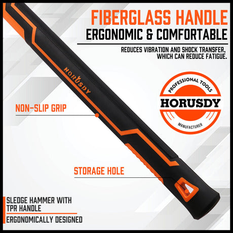 Heavy-Duty 10LB Steel Hammer with Fiberglass Rubber Handle and Double Octagonal Head for Construction