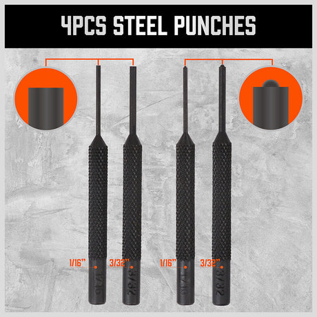 Versatile 22-Piece Hammer and Punch Set with Copper, Plastic, and Brass Heads