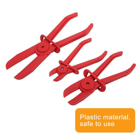 Nylon Hose Clamp Pliers Kit for Brake and Fuel Lines, Heater and Radiator Hoses with Non-Conductive, Hi-Visibility Design