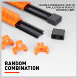 6Pc Socket Storage Rail Rack Organizer in Red, Blue, Orange - Mountable with Sliding Clips for 1/4", 3/8", 1/2" Drives