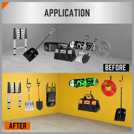 HORUSDY 6Pc Wall Mount Garage Hooks Set