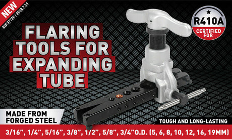 Professional Eccentric Flaring Tool Kit - Creates 45 Degree Flares in Soft Tubing, Sizes 3/16" to 3/4", Durable Design