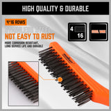 Durable 260mm Stainless Steel Wire Brush with Non-Slip Grip for Effective Surface Cleaning