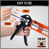 HORUSDY Heavy Duty 9-inch Caulking Gun, Ideal for Roofers, Plumbers, and Carpenters, with High Pressure Trigger and Durable Steel Frame for Precision Sealing