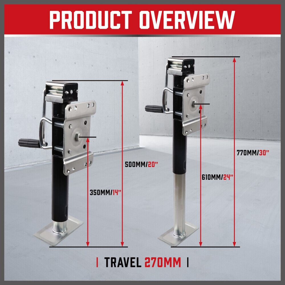 HORUSDY 5000lbs Trailer Caravan Jack Stand, Heavy-Duty with Sidewind Crank and Sturdy Foot Pad