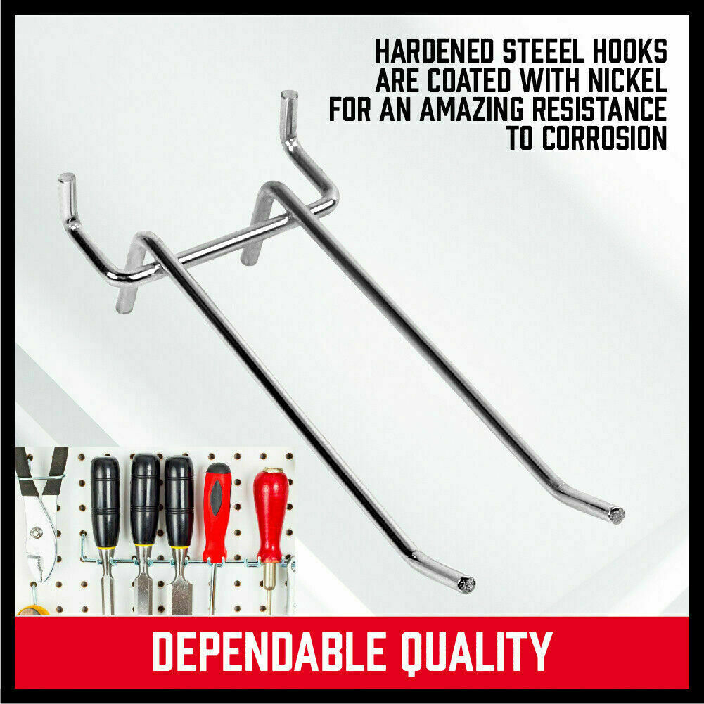 Comprehensive 120-Piece Pegboard Hooks Set with Various Sizes for Organizing Tools on Garage and Workshop Walls