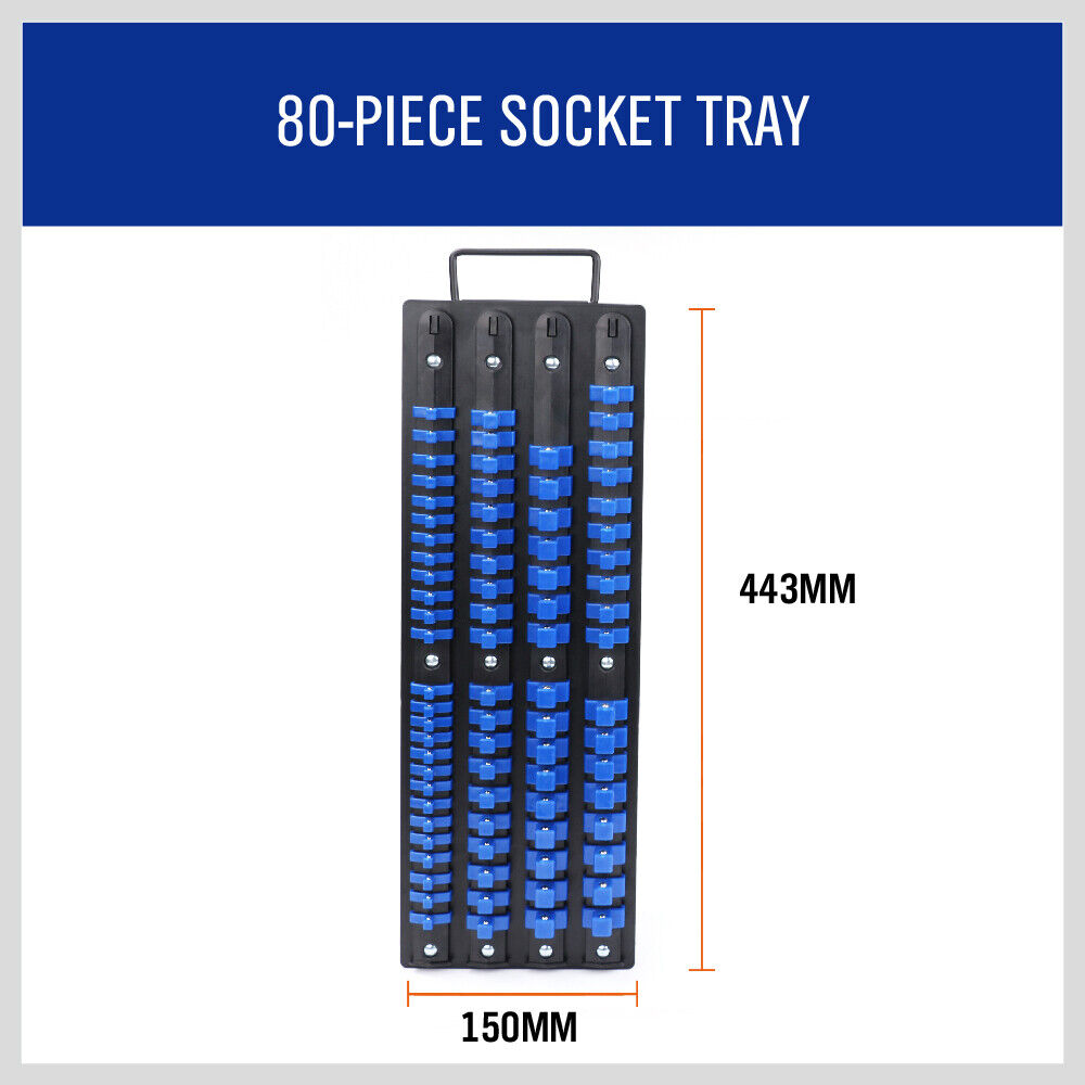 Comprehensive 80-Socket Storage Organizer Set with Twist-Lock Clips - Compatible with All Major Socket Brands