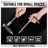 Premium T-Handle Allen Wrench Set - Versatile 2-way use. Comfortable grip. Ball end for tight spaces. Wall-mountable.