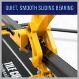 Professional 600mm Manual Tile Cutter with Laser Guide - Features Titanium Cutting Wheel, Non-Slip Bed, and Adjustable Table