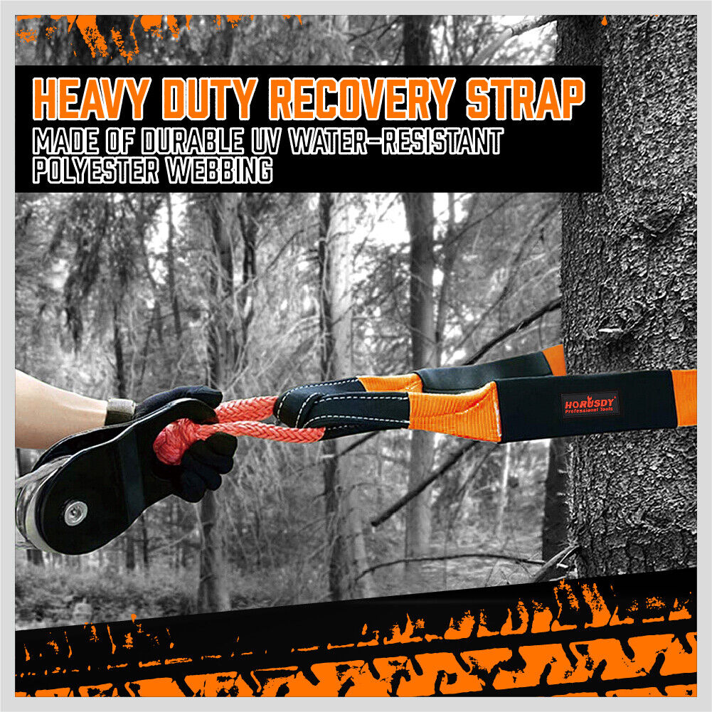Heavy Duty Tow Strap Kit - 4" x 20Ft Snatch Straps - 18T/40,000LB Break Strength - Reliable Recovery and Hauling Solution