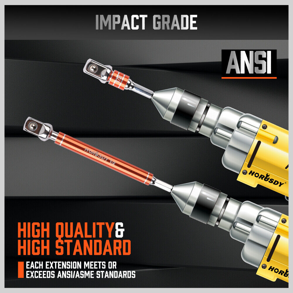 HORUSDY 6-Piece Impact Grade Power Drill Sockets Adapter Set
