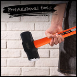 Heavy-Duty 10LB Steel Hammer with Fiberglass Rubber Handle and Double Octagonal Head for Construction