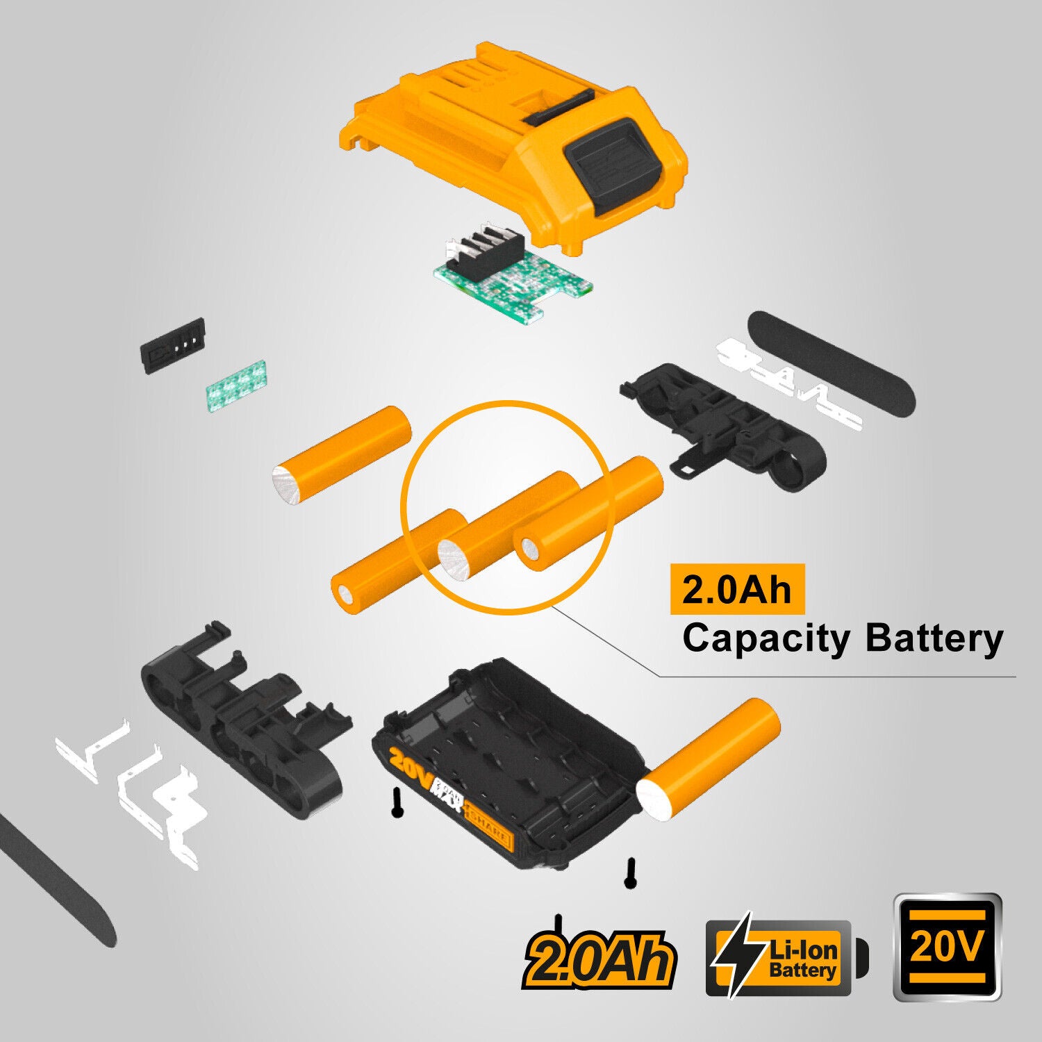 INGCO 20V Lithium-Ion Battery 2.0Ah