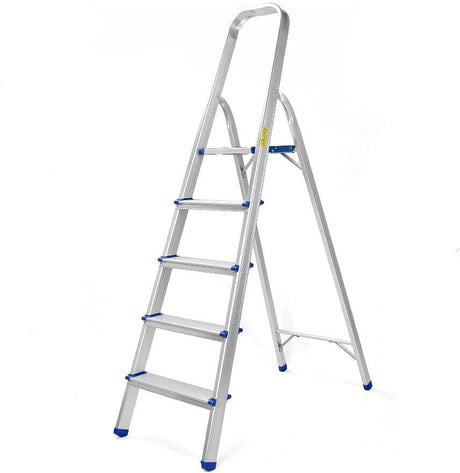 Compact and Lightweight Folding Ladder - Non-Slip Platform, Multi-Purpose Aluminum Design (3/4/5 Steps) - Ideal for Home and Work