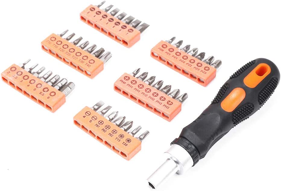 Comprehensive 58-Piece Ratchet Screwdriver and Bits Set with Nut Drivers, Multiple Adaptor Tips, and Flexible Extension for Versatile Use