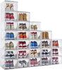 Premium Stackable Shoe Box - Transparent Display Storage Case with Magnetic Door, organized and protected shoe storage.