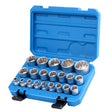 Complete 21Pc 12-Point Socket Set in Blue Storage Case