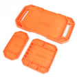 Set of three non-slip, flexible silicone tool trays in different sizes for organizing parts and tools in a workshop.