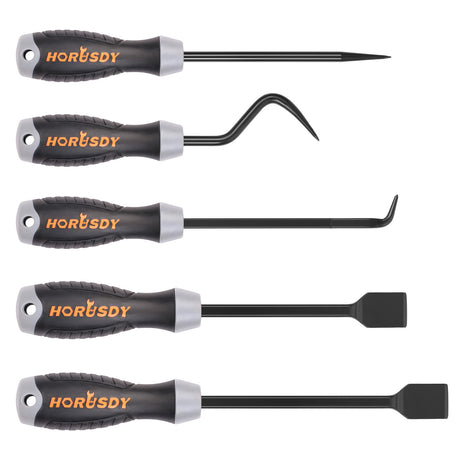 Versatile 5-Piece Pick, Hook, and Scraper Set - Ergonomic Design, CR-V Steel for Seals, Gaskets, and Detailed Work