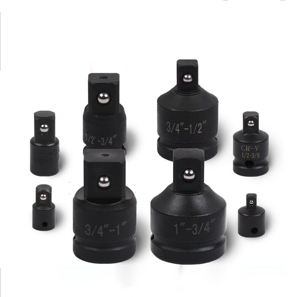 Durable 8-Piece Impact Socket Reducer Set - Includes Adaptors for Ratchet Wrenches in Various Sizes, with a Unique Storage Case