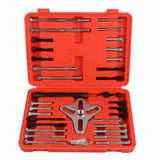 46-Piece Professional Harmonic Balancer and Gear Puller Set, featuring various pullers, bolts, and adapters for automotive maintenance and repair