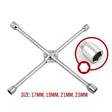 Heavy-Duty 20-Inch 4-Way Cross Wheel Wrench with 17mm, 19mm, 21mm, 23mm Sockets