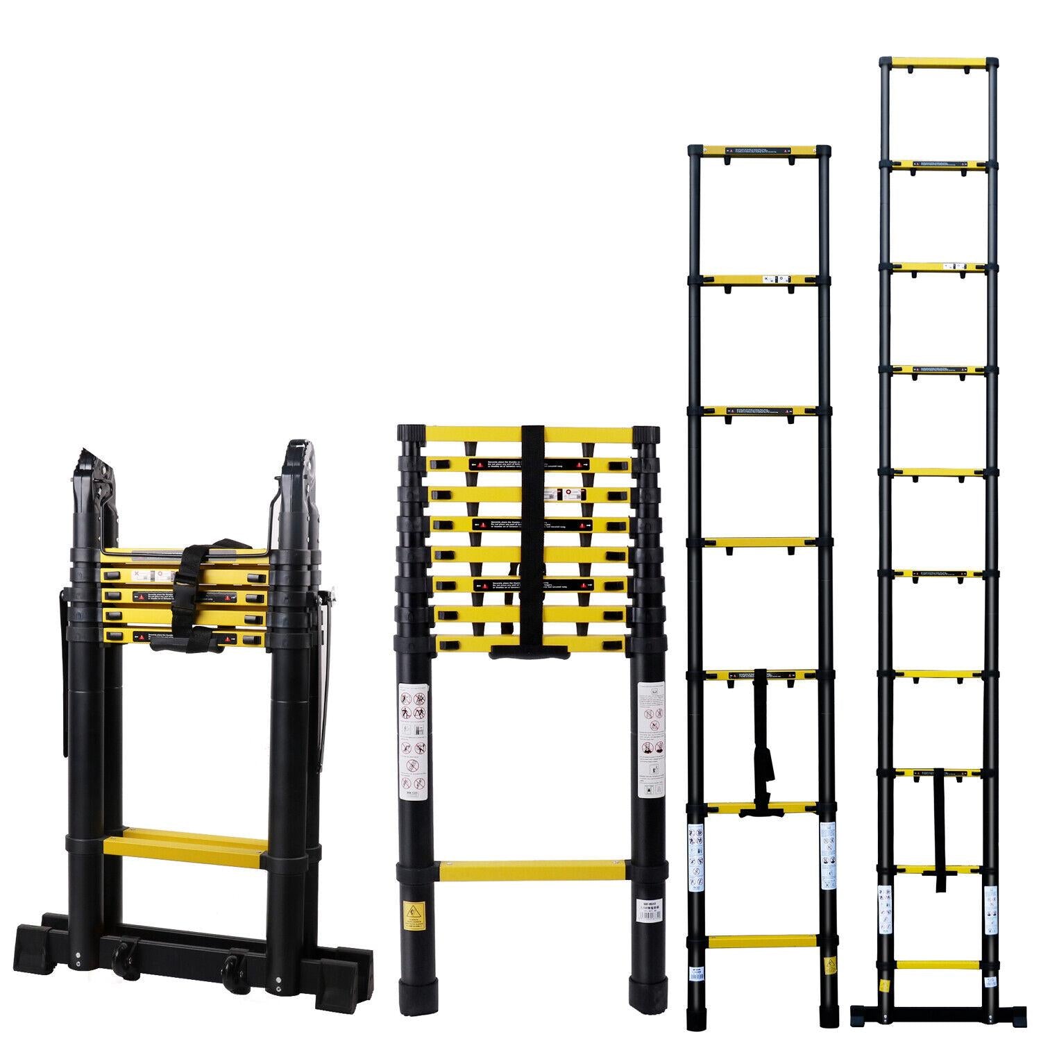 Telescopic Folding Ladder - Aluminum Alloy Extension Step (2.3/2.7/3.5/3.9/4.2/5M) - Durable and Safe for Various Applications