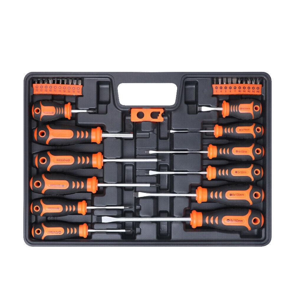 Comprehensive Magnetic Screwdriver Set with Various Bits and Magnetizing Tool