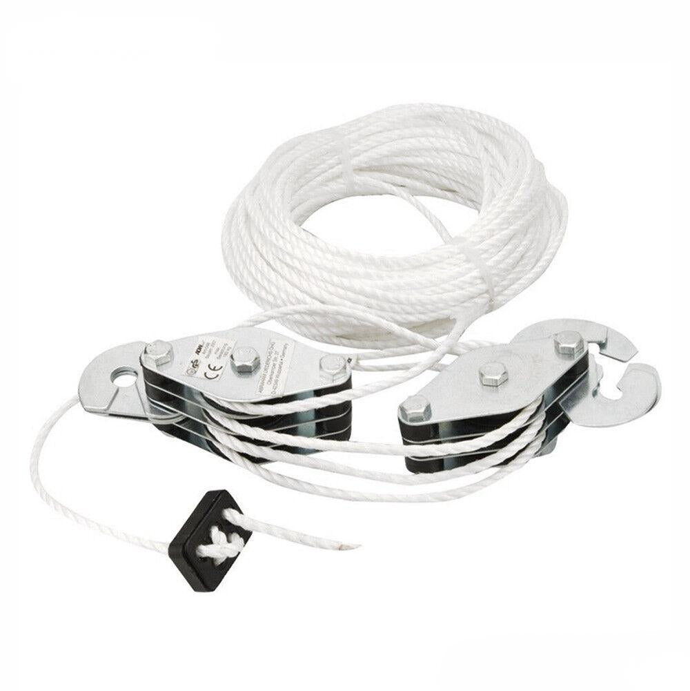 Heavy-duty 20M Cargo Lifting Rope Set with Pulley for efficient winching and hoisting up to 180kg with a 3M lifting height