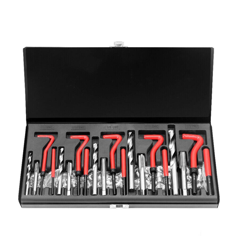 Comprehensive 131-Piece Imperial Thread Repair Kit with Helicoil Inserts, Tools, and Case for SAE Standards