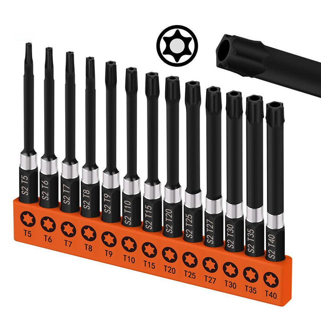 13-Piece Magnetic Torx Screwdriver Bit Set - Tamper Proof Security, High Precision, Versatile Compatibility.