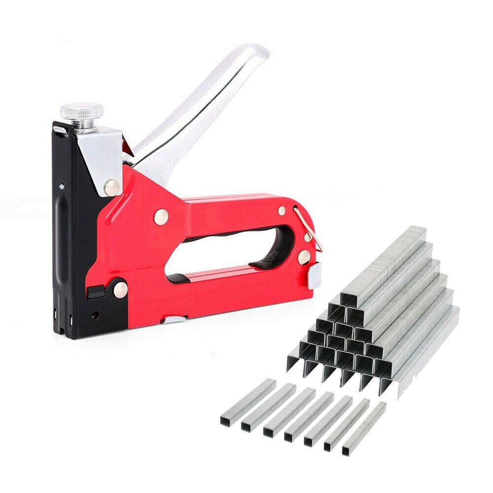 2-in-1 Heavy Duty Staple Gun with 1500 Staples - Efficient, Low Force Design for Furniture, Cupboard Nailing & More