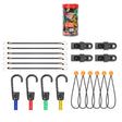 Premium 30-Piece Bungee Cords Awning Tarp Clips Set - Durable, Elastic, and Versatile Tie Down Kit for Tents, Tarps, Canopies, and more