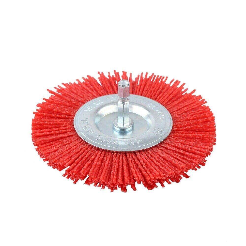 100mm Red Nylon Filament Abrasive Wire Cup Brush Wheel for Polishing Metals and Preparing Surfaces