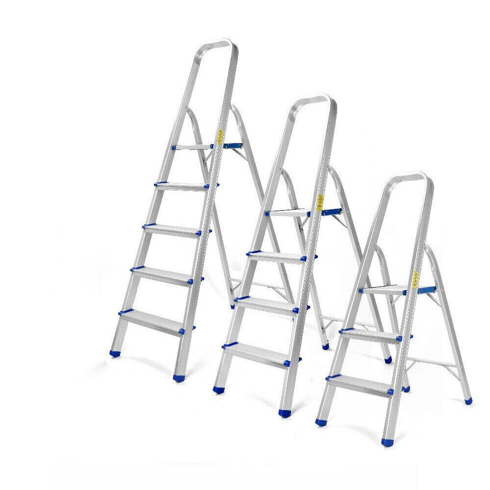 Compact and Lightweight Folding Ladder - Non-Slip Platform, Multi-Purpose Aluminum Design (3/4/5 Steps) - Ideal for Home and Work