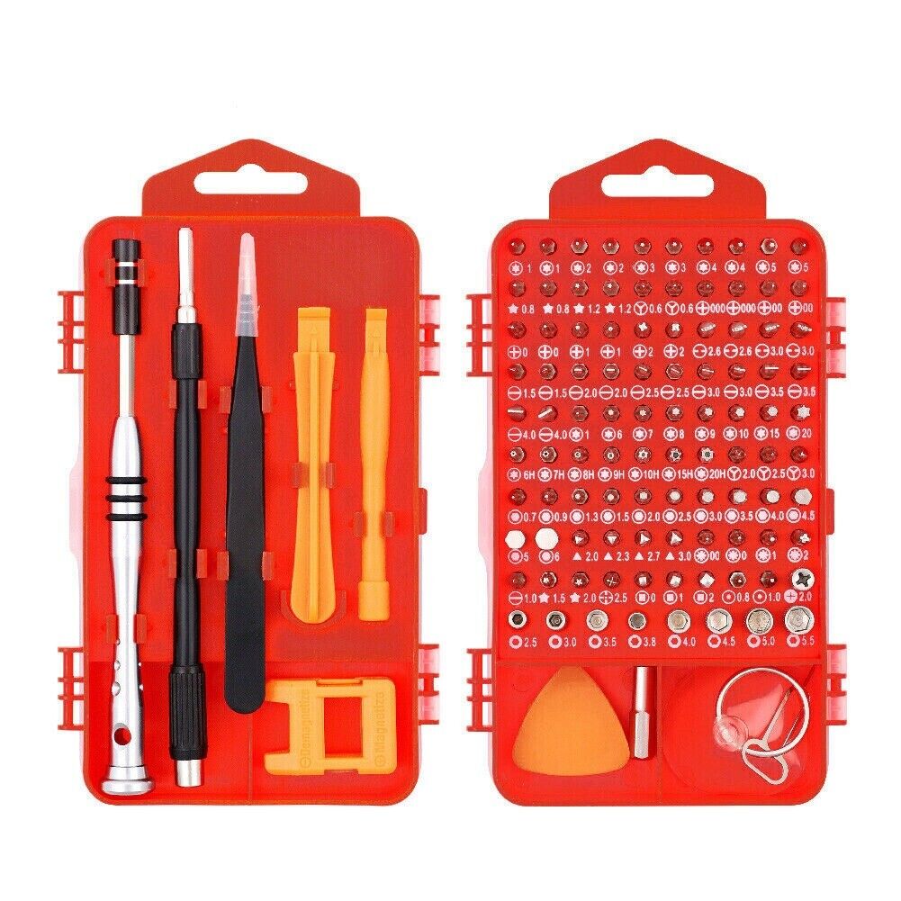 Comprehensive 110-in-1 Precision Screwdriver Kit with Magnetic Handle, Various Bits, and Repair Tools