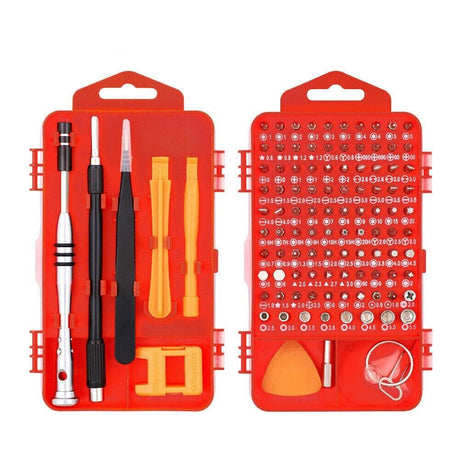 Comprehensive 110-in-1 Precision Screwdriver Kit with Magnetic Handle, Various Bits, and Repair Tools