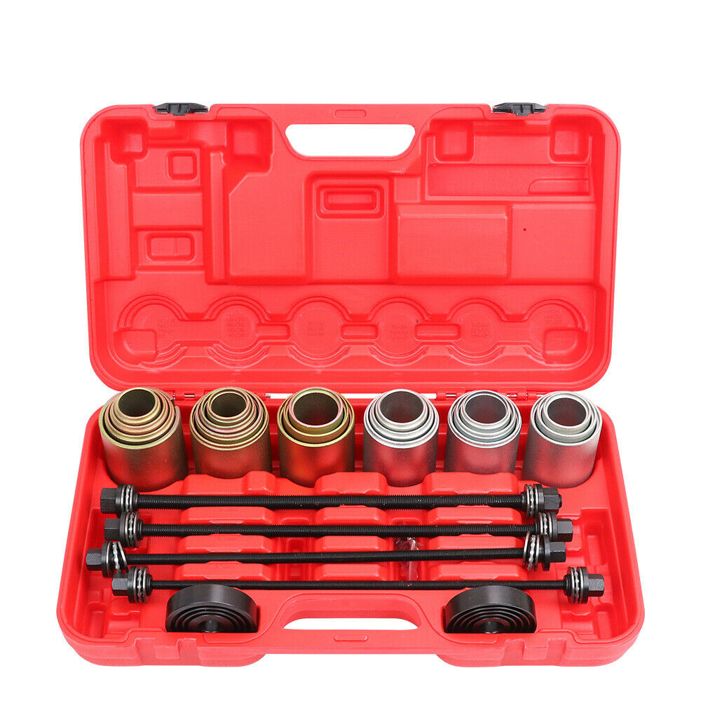 Comprehensive 26-piece kit for automotive bush, bearing, and seal removal and installation