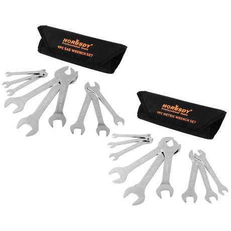 Super Thin 18-Piece Wrench Set with Pouch