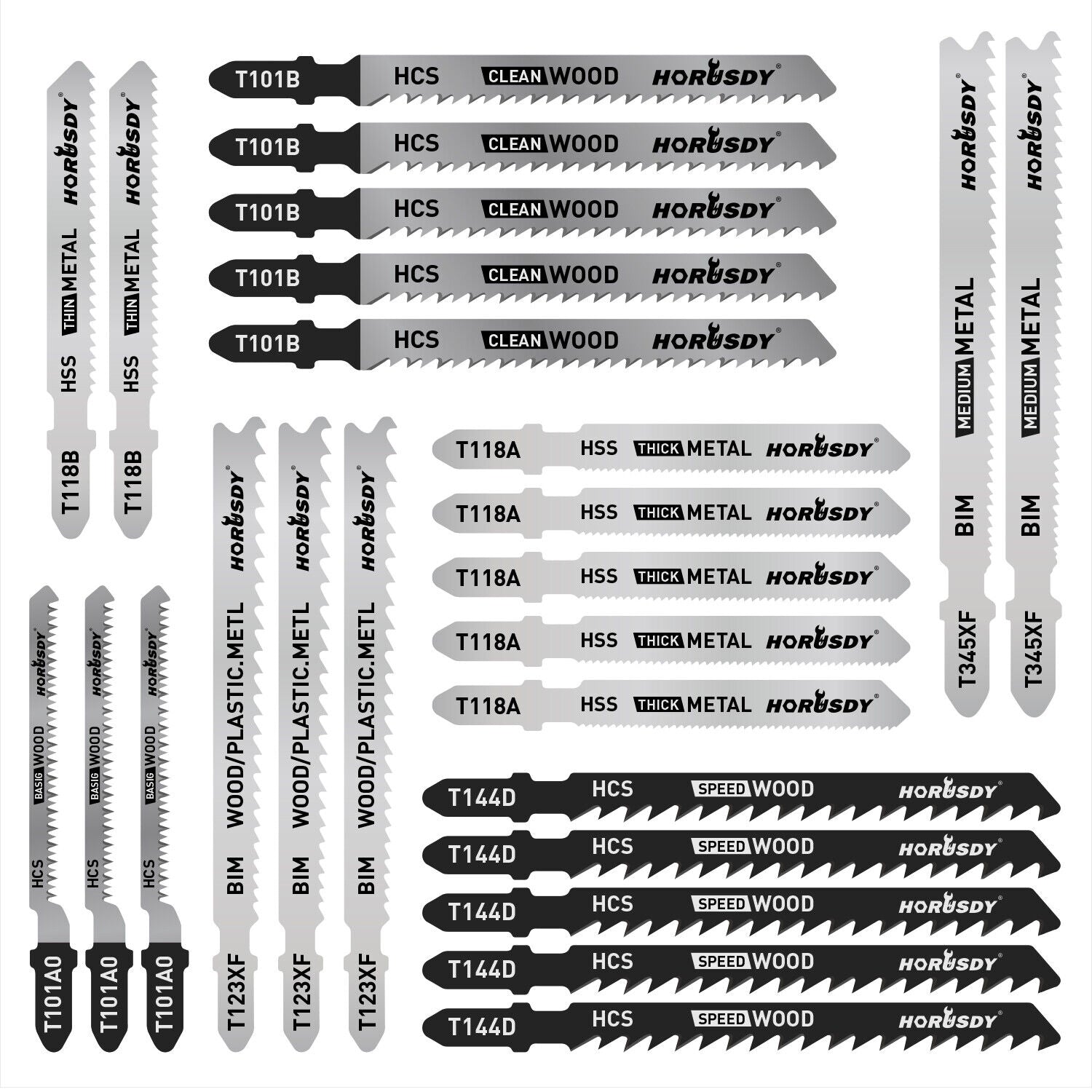 Comprehensive Jigsaw Blades for Wood, Plastic, and Metal