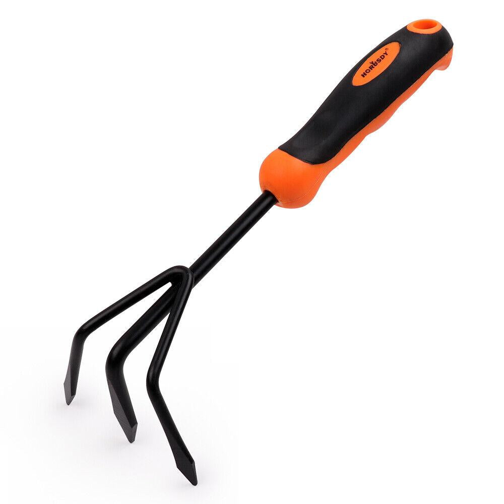 Hand Spring Tooth Rake HORUSDY 11.6-Inch Hand Teeth Rake - Durable Carbon Steel Garden Pade f ...