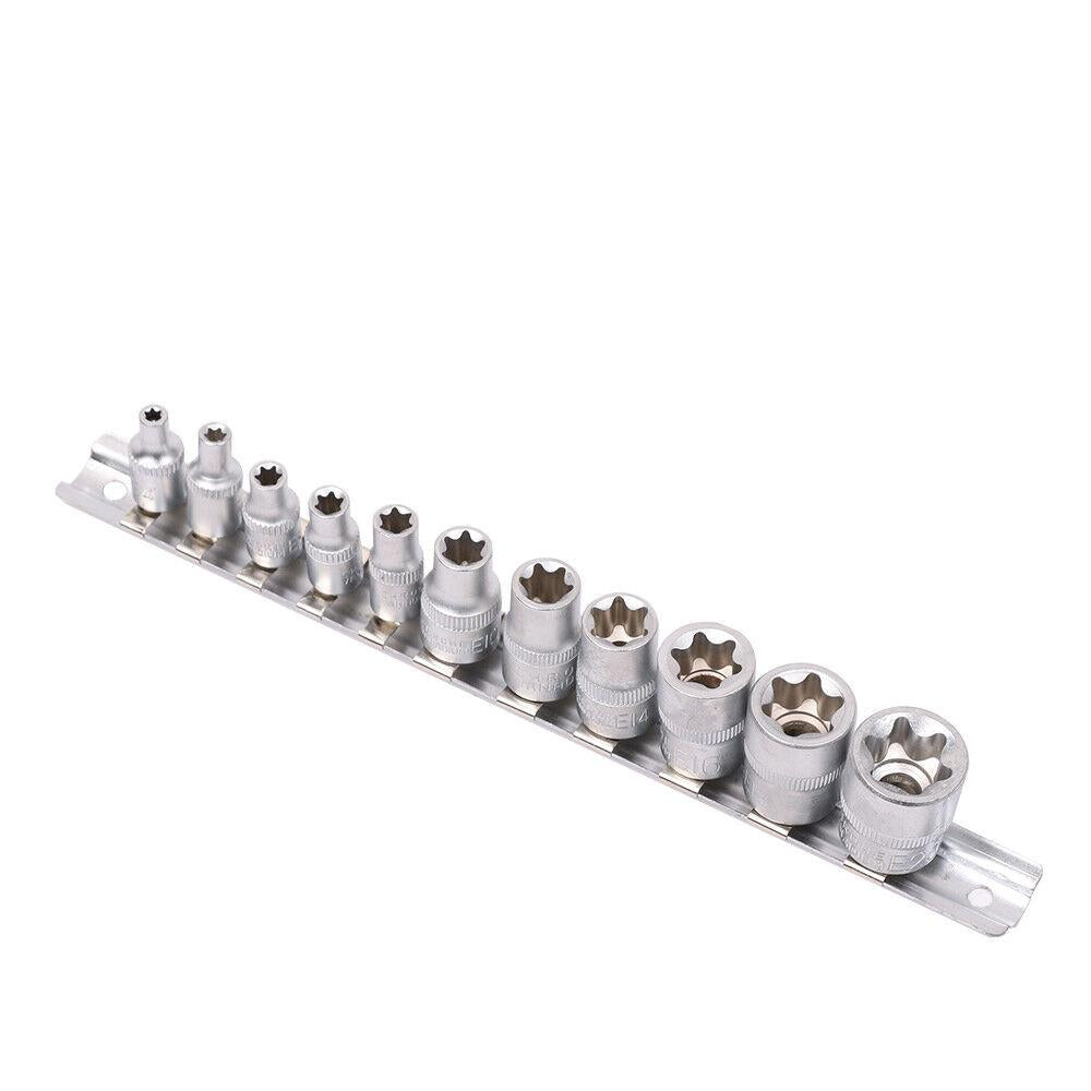 E4 Socket 11Pc E Type Torx Socket Set - Female Star External E4-E20 Sockets for ...