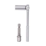 3-Piece Gator Grip Universal Socket Wrench Set with size range 7mm to 19mm, including power drill adapter and wrench, in silver color.