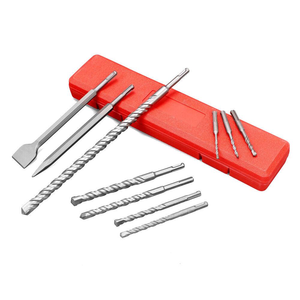 10Pc SDS Plus Rotary Hammer Drill and Chisel Set - Masonry & Concrete ...