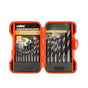 Comprehensive 45-Piece HSS Drill Bit Set, including 15 Metal, 15 Wood, and 15 Concrete Drill Bits in Various Sizes, with a Sturdy Carrying Case