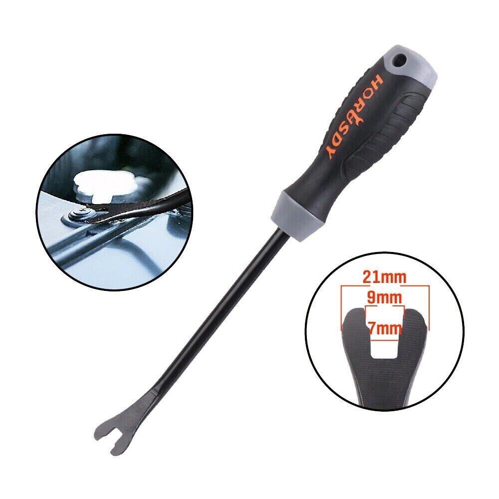 10-inch Heavy-Duty Pry Bar with Black and Orange Grip Handle for Nail Pulling