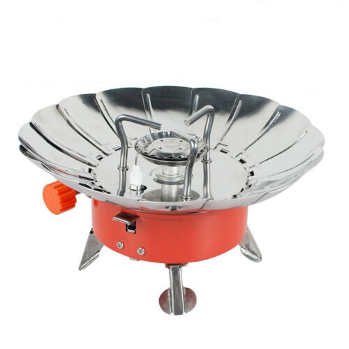 Compact and windproof outdoor gas burner, ideal for camping and outdoor cooking. Folding design for easy portability, with a sturdy and stable build